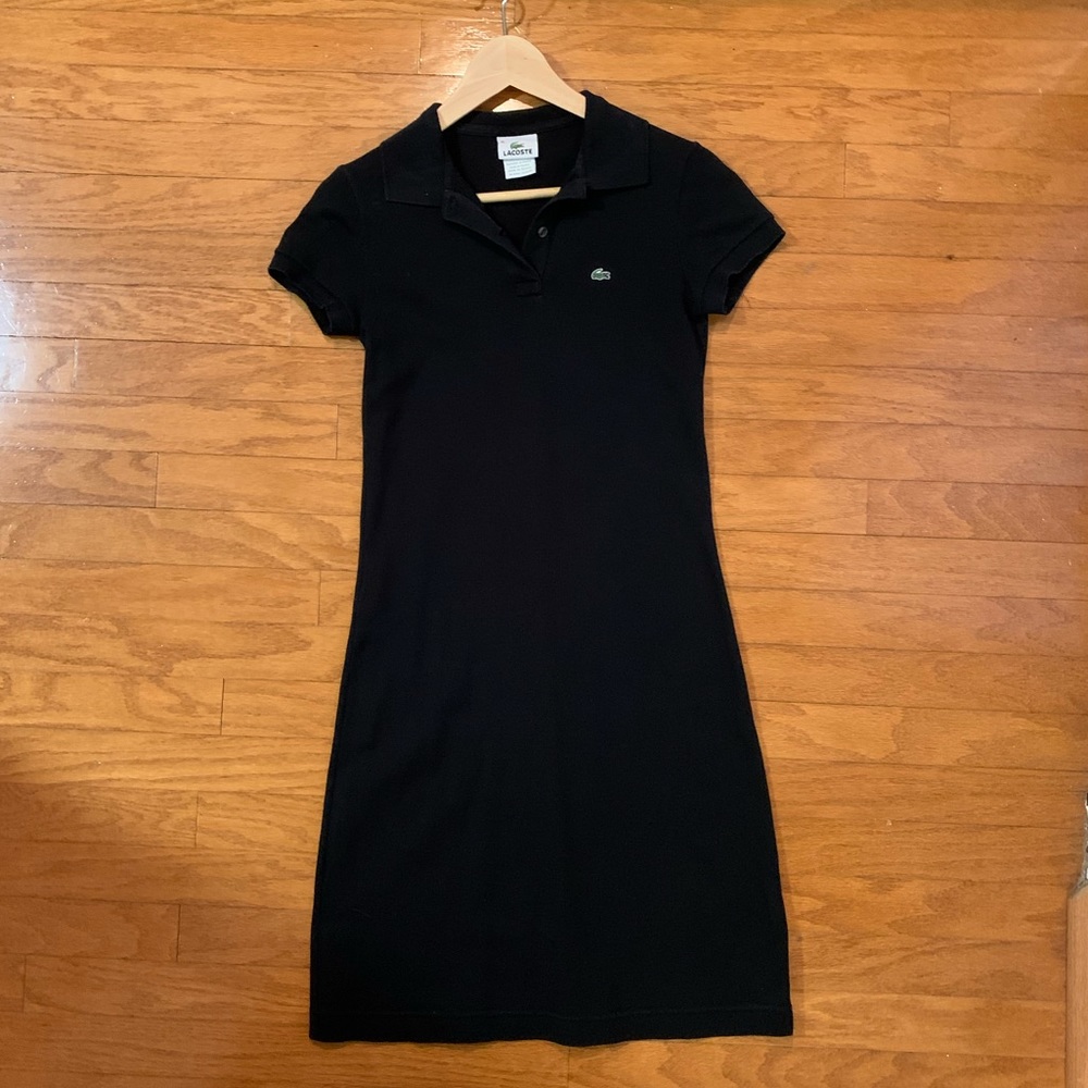 SOLD Vintage Lacoste Polo Dress Black Sz 36